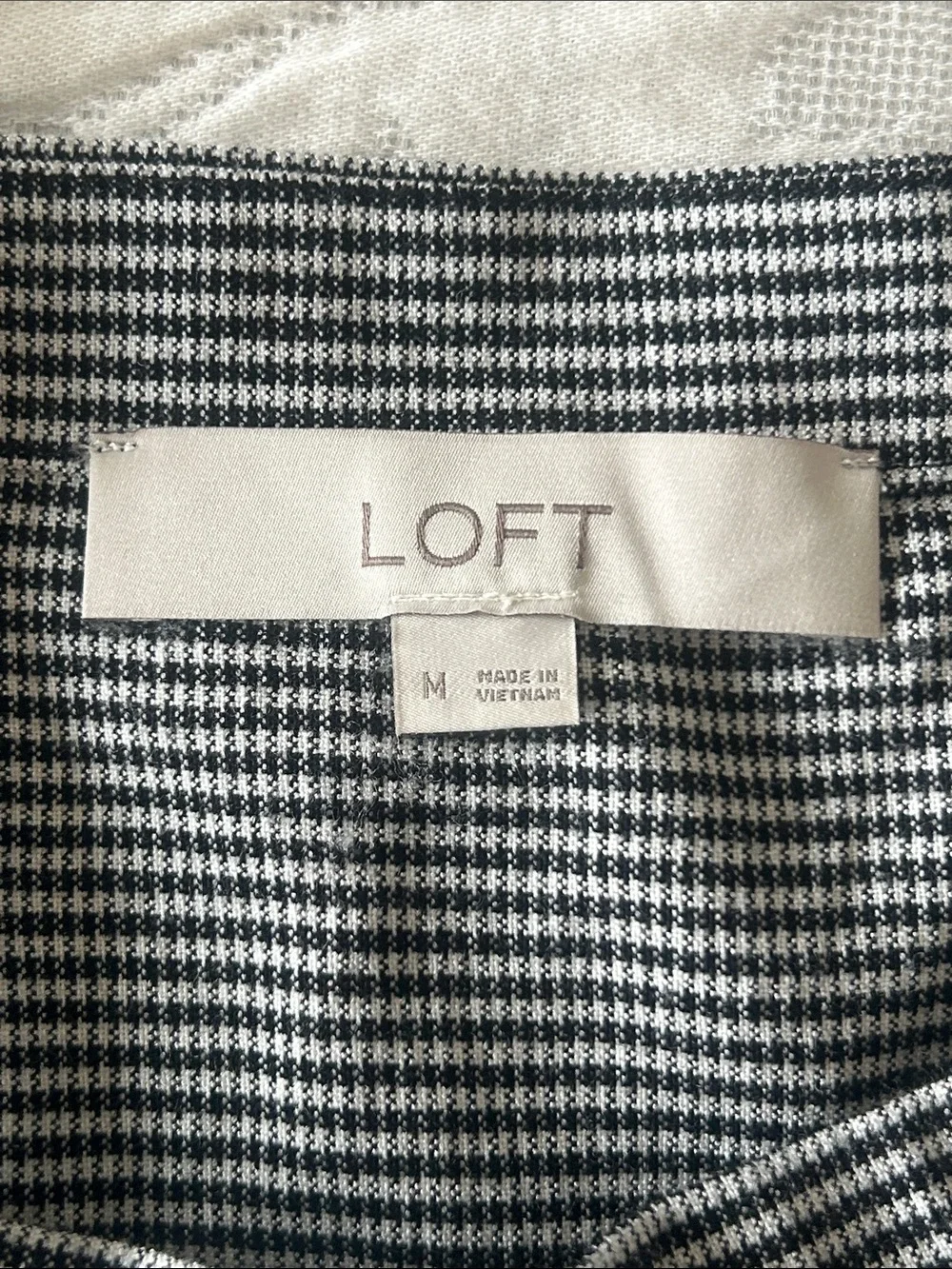 LOFT Black & White Striped Peasant Blouse M